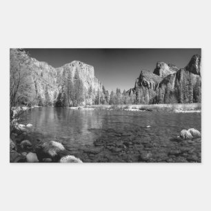 USA, Kalifornien. Blick auf Yosemite Valley Rechteckiger Aufkleber