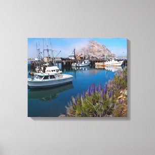 USA, Kalifornien. Boote in Morro Bay Leinwanddruck
