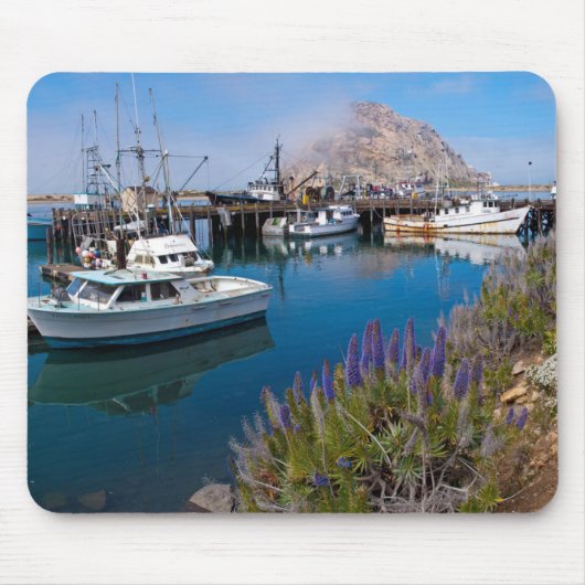 USA, Kalifornien. Boote in Morro Bay Mousepad (Vorne)