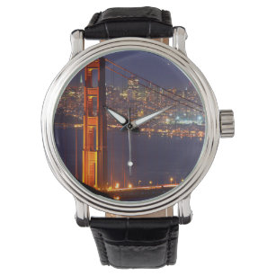 USA, Kalifornien. Golden Gate Bridge bei Nacht Armbanduhr