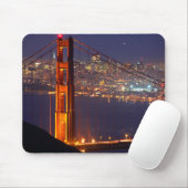 USA, Kalifornien. Golden Gate Bridge bei Nacht Mousepad (Mit Mouse)