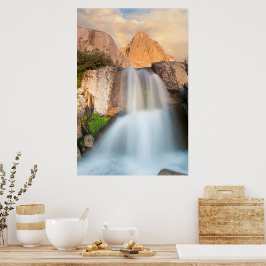 USA, Kalifornien, Inyo National Forest. Wasserfall Poster (Küche)