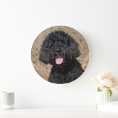 USA, Kalifornien. Labradoodle Sitting Große Wanduhr (Zuhause)