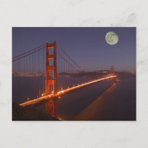 USA, Kalifornien, Marin. Mondaufgang über dem Postkarte