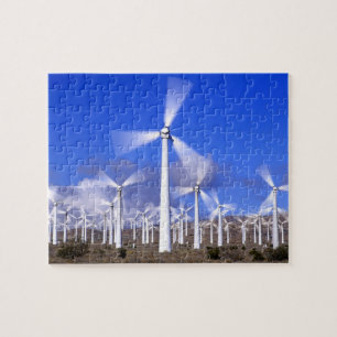 USA, Kalifornien, Mojave. Ansicht einer Windkrafta Puzzle