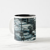 USA, Kalifornien, Palm Springs. Trailer Park auf Zweifarbige Tasse (Vorderseite Links)