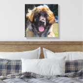 USA, Kalifornien. Portrait von Leonberger sitzend Leinwanddruck (Insitu (Schlafzimmer))