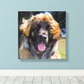 USA, Kalifornien. Portrait von Leonberger sitzend Leinwanddruck (Insitu (Holzboden))