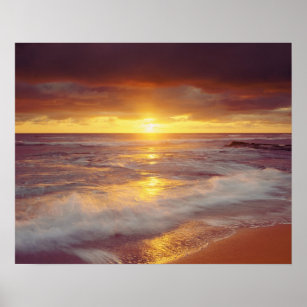 USA, Kalifornien, San Diego. Sunset Cliffs Beach Poster