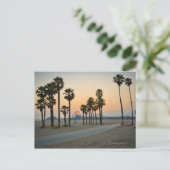 USA, Kalifornien, Santa Monica Pier bei Sonnenunte Postkarte (Stehend Vorderseite)