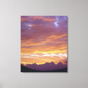 USA, Kalifornien, Sonnenuntergang über der Sierra  Leinwanddruck