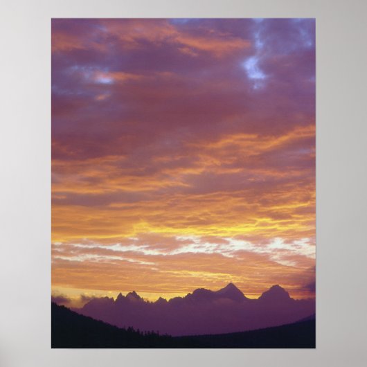 USA, Kalifornien, Sunset over Sierra Nevada Poster (Vorne)