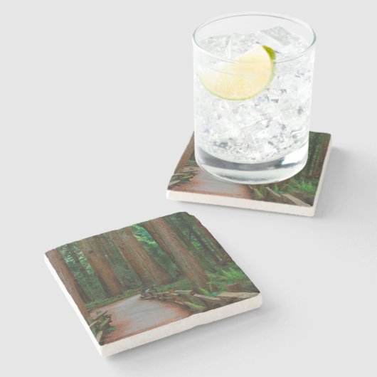 USA, Kalifornien. Weg unter Rothölzern in Muir Steinuntersetzer (Seitenansicht)