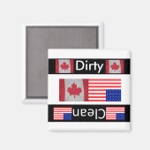 USA Kanada Flagge schmutziger sauberer Geschirrspü Magnet (Vorderseite/Rückseite)