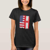 USA Kanada Flaggenstaat Amerikas Kanada T-Shirt (Vorderseite)