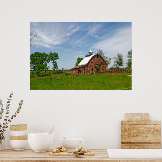 USA, Kansas. Alte rote Scheune Poster (Küche)