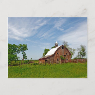 USA, Kansas. Alte rote Scheune Postkarte