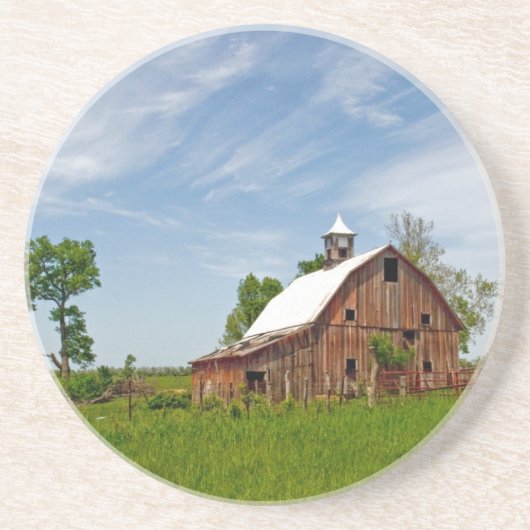 USA, Kansas. Alte rote Scheune Untersetzer (Vorne)