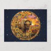 USA Kansas Staatsembleme Postkarte (Vorderseite)