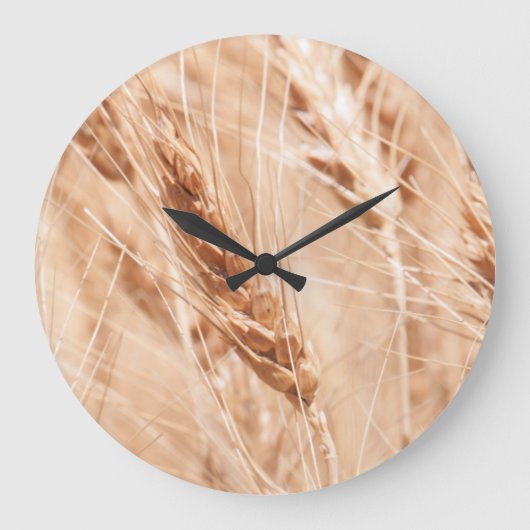 USA, Kansas, Wheat At Harvest Time Große Wanduhr (Vorderseite)