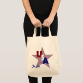 USA Karierte Star-Grocery-Tasche Tragetasche (Vorderseite (Produkt))