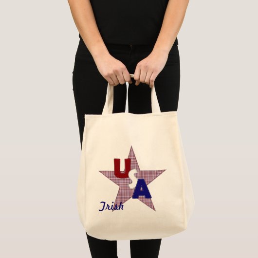 USA Karierte Star-Grocery-Tasche Tragetasche (Vorderseite (Produkt))