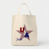 USA Karierte Star-Grocery-Tasche Tragetasche (Vorne)