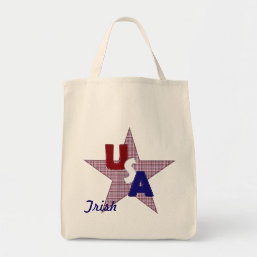 USA Karierte Star-Grocery-Tasche Tragetasche (Vorne)