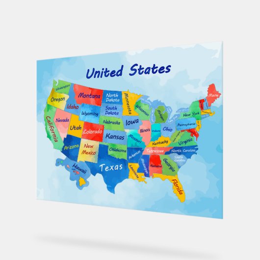 USA Karte Acrylschild (Winkel)