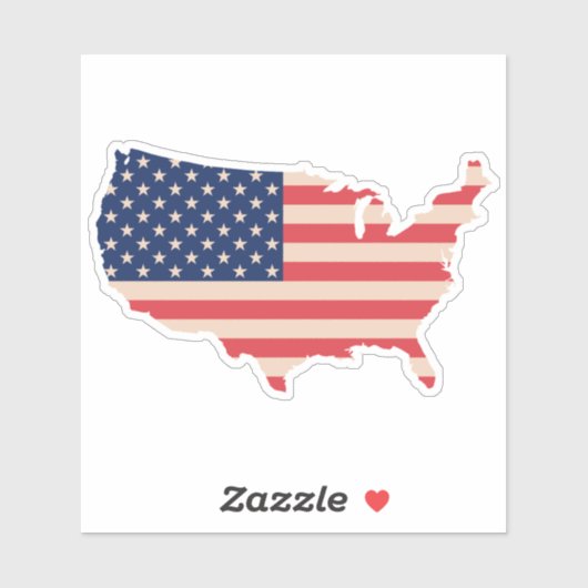 USA-Karte Aufkleber (Blatt)