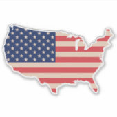 USA-Karte Aufkleber (Vorderseite)
