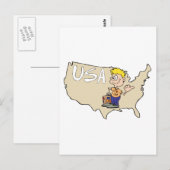 USA Karte Cartoon Art (Vorne/Hinten)