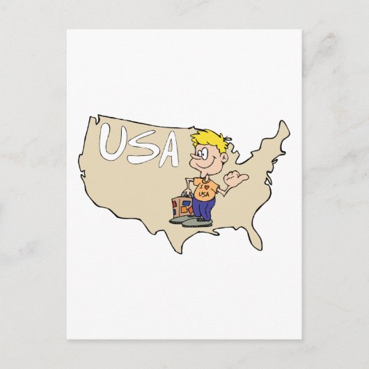 USA Karte Cartoon Art (Vorderseite)