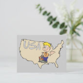 USA Karte Cartoon Art (Stehend Vorderseite)
