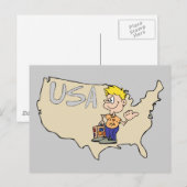 USA Karte Cartoon Art (Vorne/Hinten)