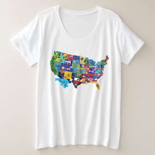 USA Karte Große Größe T-Shirt (Design vorne)