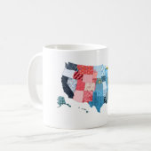 USA-Karte in einem Kaffeetasse (Vorderseite Links)