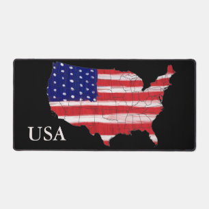 USA-Karte in Flag-Farben mit US-Text Schreibtischunterlage