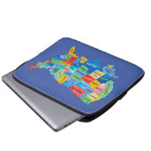 USA Karte Laptopschutzhülle (Vorne Knopf)