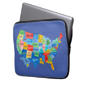 USA Karte Laptopschutzhülle (Vorderseite Links)