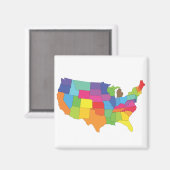 USA-Karte Magnet (Vorderseite/Rückseite)