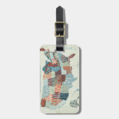 USA-Karte mit Staaten in den Wörtern Gepäckanhänger (Vorderseite vertikal)