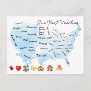USA-Karte personalisieren benutzerdefiniert Postkarte