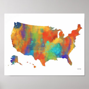USA-KARTE - Plakat