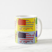USA-Karte - Pop Kaffeetasse (VorderseiteRechts)