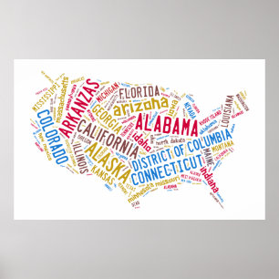 USA-Karte Poster
