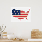 USA-Karte Poster (Küche)
