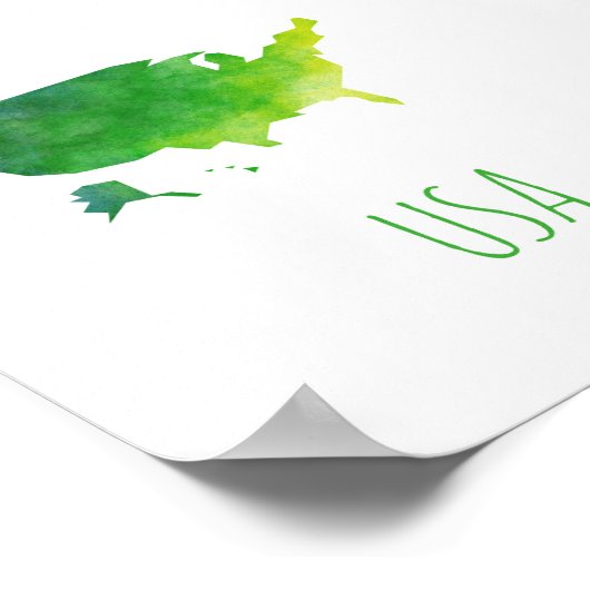 USA Karte Poster (Ecke)