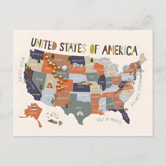 USA-Karte Postkarte (Vorderseite)