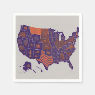 USA Karte Serviette